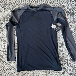 RVCA Black and Gray Long Sleeve Rash Guard